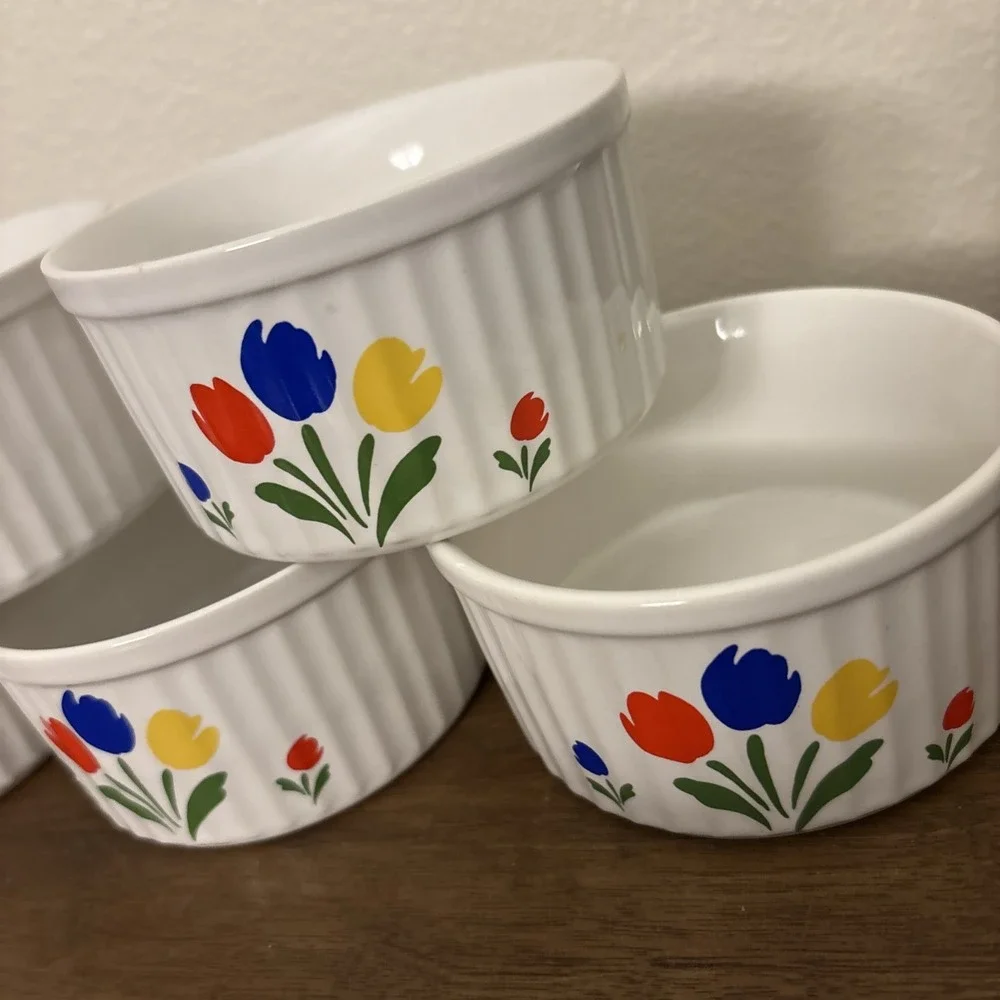 Tulip Tyme‎ Stoneware Collection Ramekin Retro Japan Set Of 5